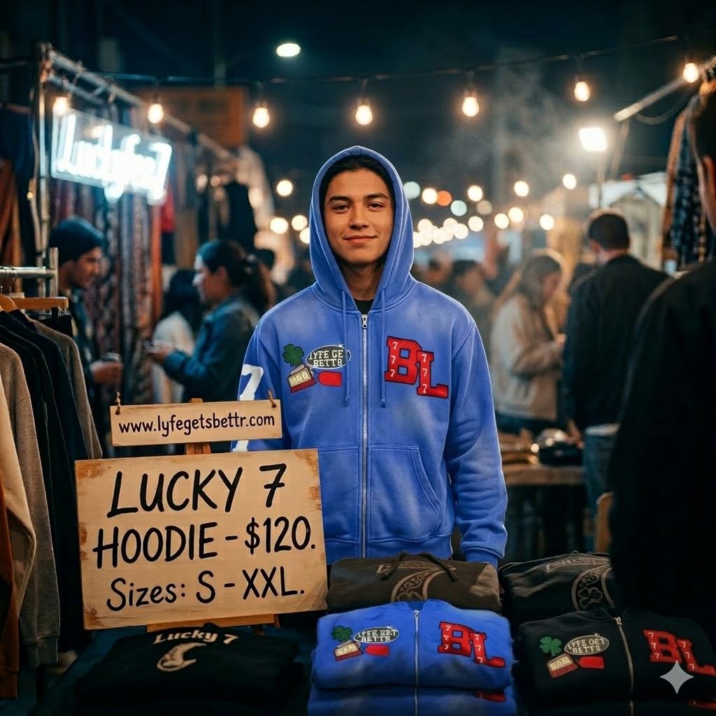 Blue “ Lucky 7 “ Hoodie
